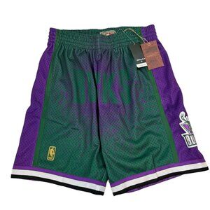 Mitchell & Ness Milwaukee Bucks Swingman Shorts Gradiant Purple Green Large New